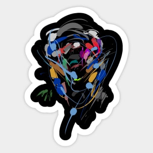 face (colors abstract) Sticker